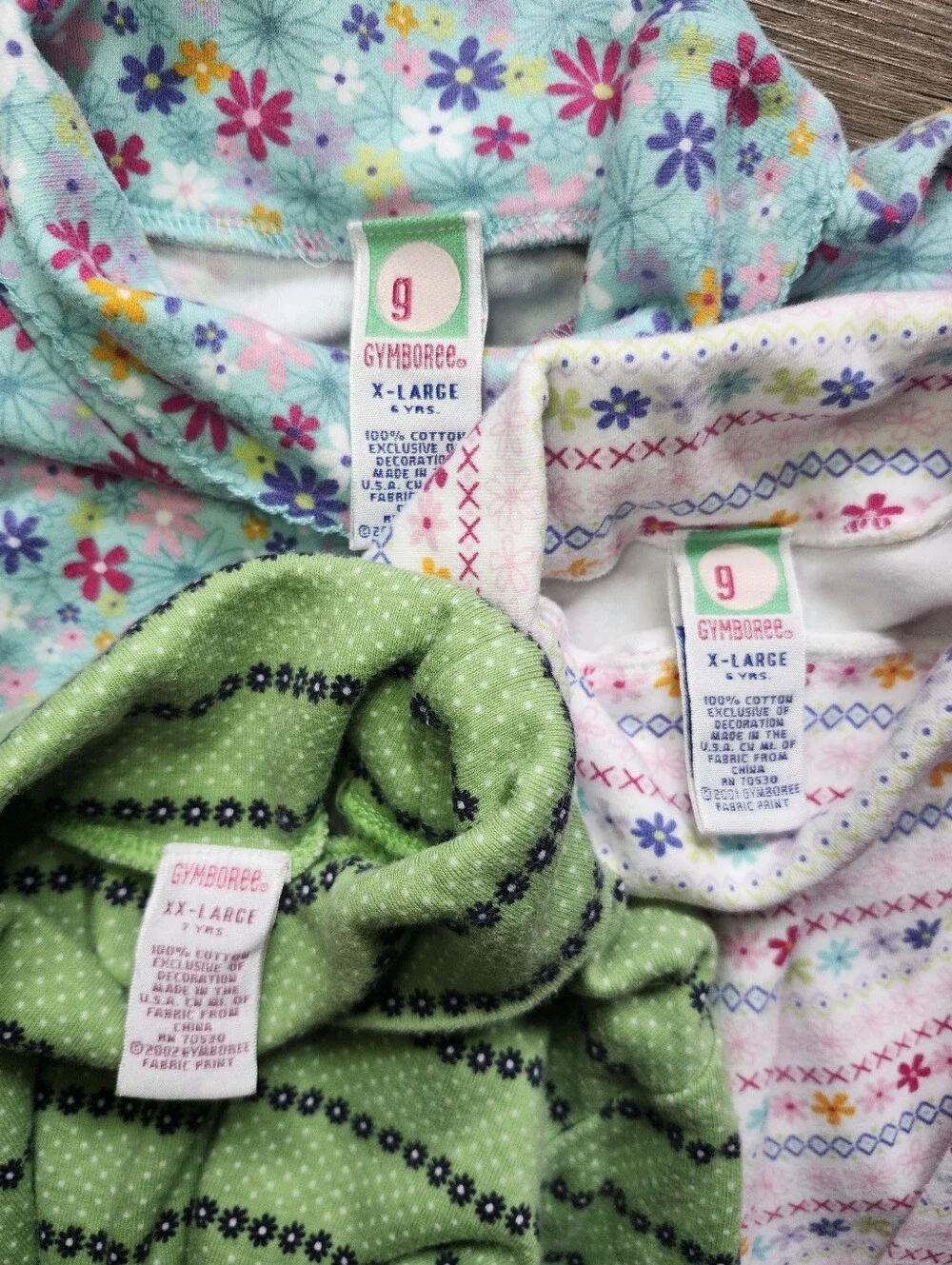 Vintage Y2k Gymboree Girls' Floral Turtleneck Shirt Bundle